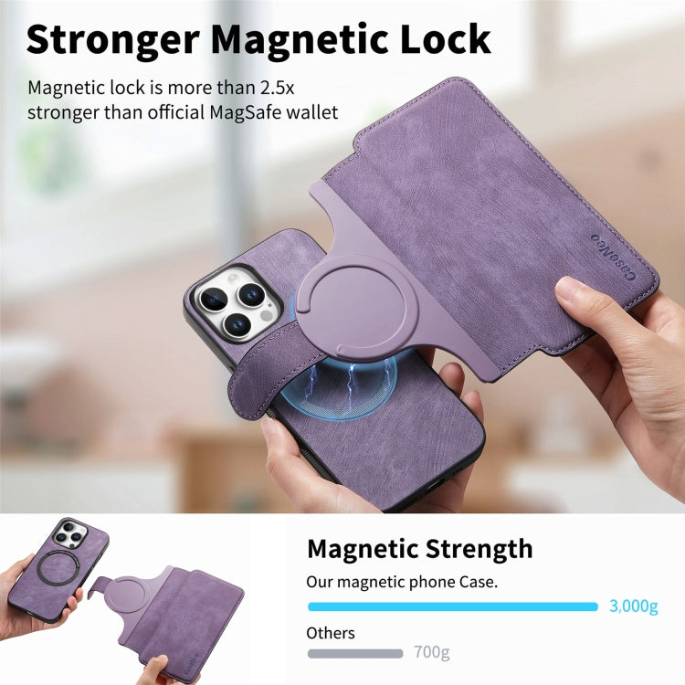 For iPhone 16 Pro Max CaseNeo MagSafe RFID Anti-theft Retro Leather Phone Case(Purple) - free shipping - PMC Jewellery - Order now!