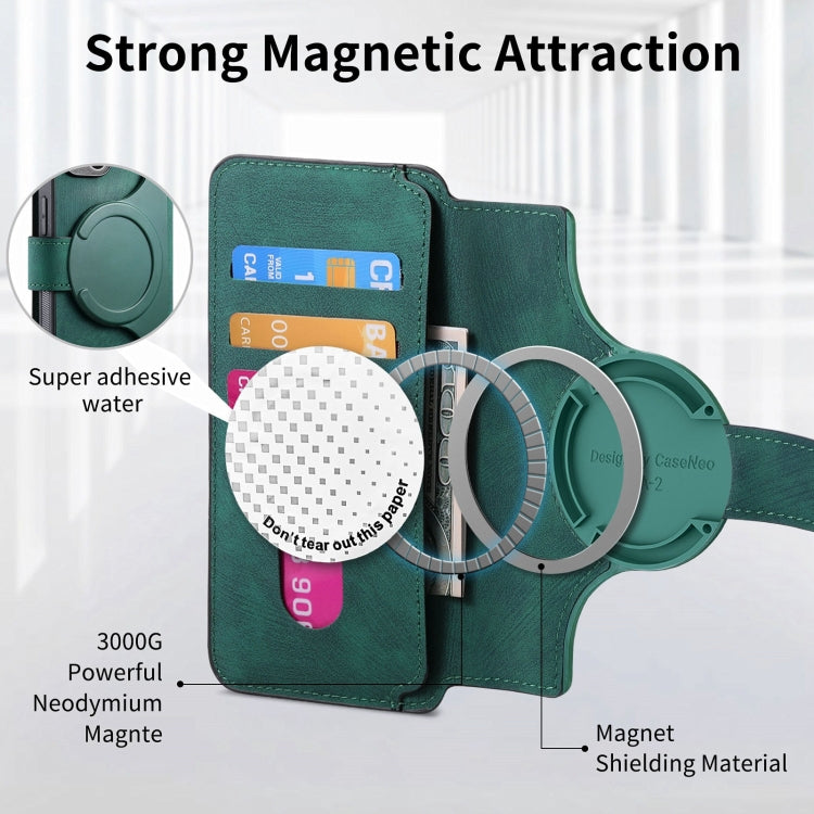 For iPhone 16 Pro CaseNeo MagSafe RFID Anti-theft Retro Leather Phone Case(Green) - iPhone 16 Pro Cases by CaseNeo | Online Shopping South Africa | PMC Jewellery | Buy Now Pay Later Mobicred