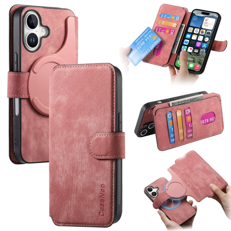 For iPhone 16 Plus CaseNeo MagSafe RFID Anti-theft Retro Leather Phone Case(Pink) - iPhone 16 Plus Cases by CaseNeo | Online Shopping South Africa | PMC Jewellery | Buy Now Pay Later Mobicred