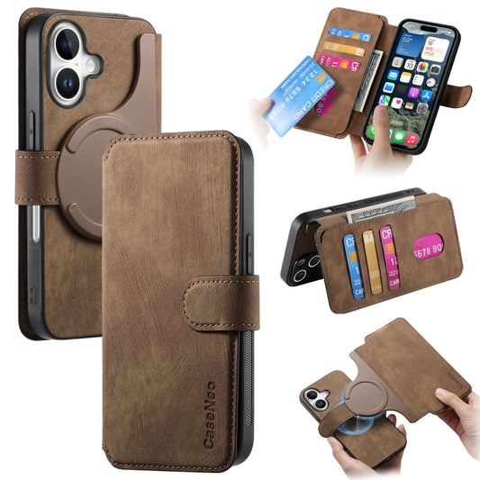 For iPhone 16 CaseNeo MagSafe RFID Anti-theft Retro Leather Phone Case(Brown) - iPhone 16 Cases by CaseNeo | Online Shopping South Africa | PMC Jewellery | Buy Now Pay Later Mobicred