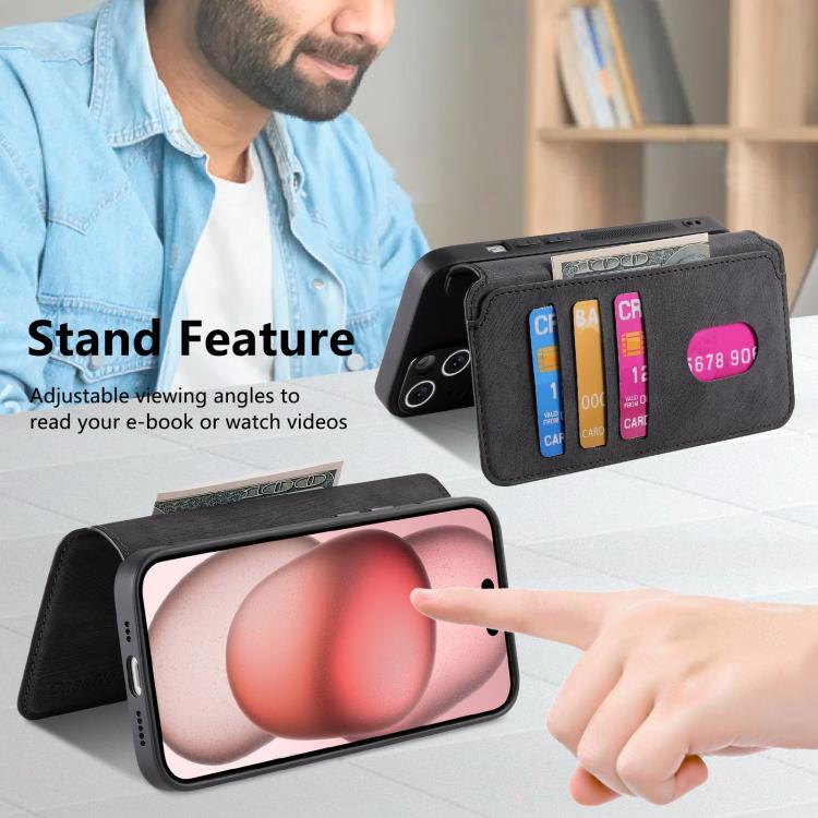 For iPhone 16e CaseNeo MagSafe RFID Anti-theft Retro Leather Phone Case(Black) - iPhone 16e Cases by CaseNeo | Online Shopping South Africa | PMC TechLife | Buy Now Pay Later Mobicred