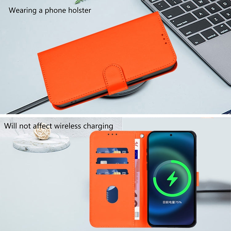 For Boost MobIle Celero 5G 2024 / 3 5G Skin Feel Solid Color Leather Phone Case with Lanyard(Orange) - More Brand by PMC Jewellery | Online Shopping South Africa | PMC Jewellery | Buy Now Pay Later Mobicred