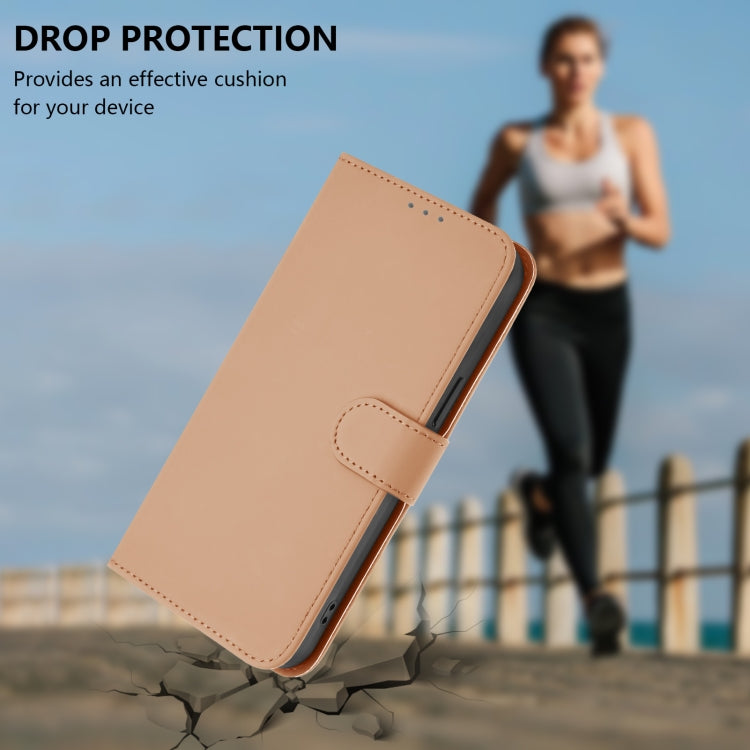 For Boost MobIle Celero 5G 2024 / 3 5G Skin Feel Solid Color Leather Phone Case with Lanyard(Nude) - More Brand by PMC Jewellery | Online Shopping South Africa | PMC Jewellery | Buy Now Pay Later Mobicred