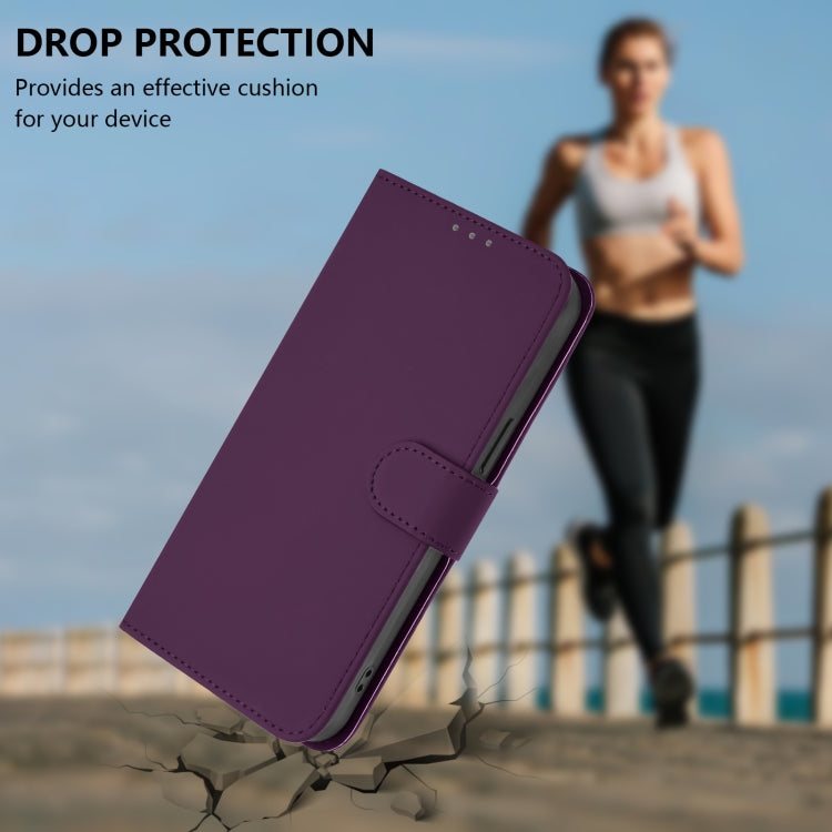 For Boost MobIle Celero 5G 2024 / 3 5G Skin Feel Solid Color Leather Phone Case with Lanyard(Violet) - More Brand by PMC Jewellery | Online Shopping South Africa | PMC Jewellery | Buy Now Pay Later Mobicred