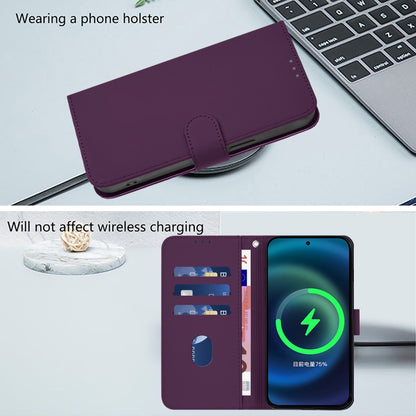 For Boost MobIle Celero 5G 2024 / 3 5G Skin Feel Solid Color Leather Phone Case with Lanyard(Violet) - More Brand by PMC Jewellery | Online Shopping South Africa | PMC Jewellery | Buy Now Pay Later Mobicred