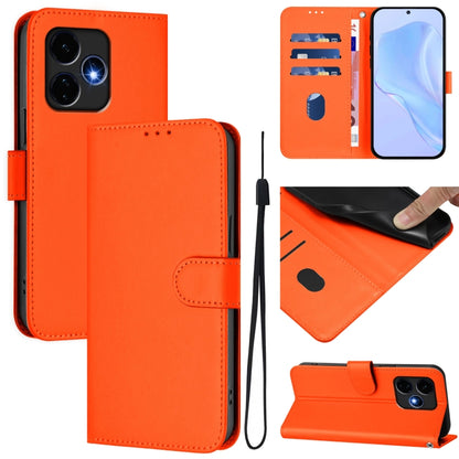 For Boost MobIle Celero 5G+ 2024 / 3+ 5G Skin Feel Solid Color Leather Phone Case with Lanyard(Orange) - More Brand by PMC Jewellery | Online Shopping South Africa | PMC Jewellery | Buy Now Pay Later Mobicred