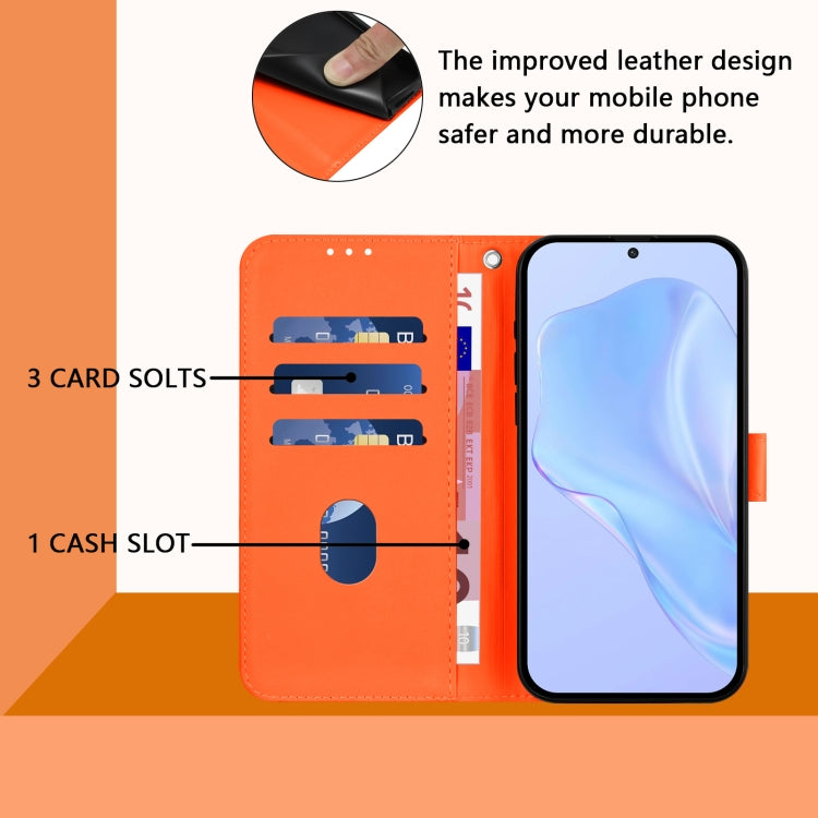 For Boost MobIle Celero 5G+ 2024 / 3+ 5G Skin Feel Solid Color Leather Phone Case with Lanyard(Orange) - More Brand by PMC Jewellery | Online Shopping South Africa | PMC Jewellery | Buy Now Pay Later Mobicred