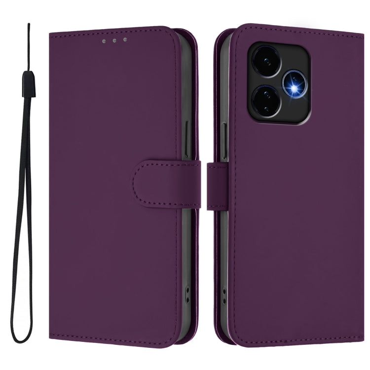 For Boost MobIle Celero 5G+ 2024 / 3+ 5G Skin Feel Solid Color Leather Phone Case with Lanyard(Violet) - More Brand by PMC Jewellery | Online Shopping South Africa | PMC Jewellery | Buy Now Pay Later Mobicred