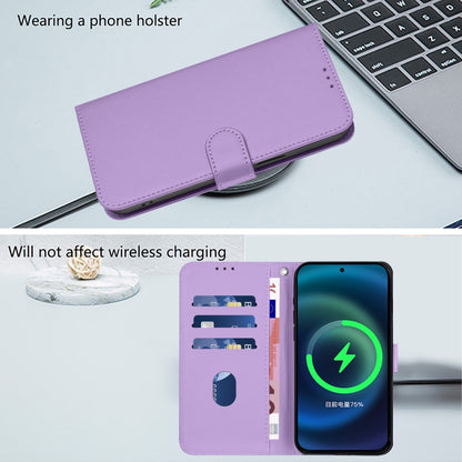 For Sony Xperia 5 VI 2024 Skin Feel Solid Color Leather Phone Case with Lanyard(Lavender Purple) - Sony Cases by PMC Jewellery | Online Shopping South Africa | PMC Jewellery | Buy Now Pay Later Mobicred