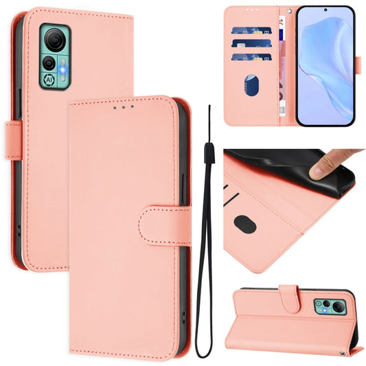 For Ulefone Note 14 Skin Feel Solid Color Leather Phone Case with Lanyard(Pink) - Ulefone Cases by PMC Jewellery | Online Shopping South Africa | PMC Jewellery | Buy Now Pay Later Mobicred