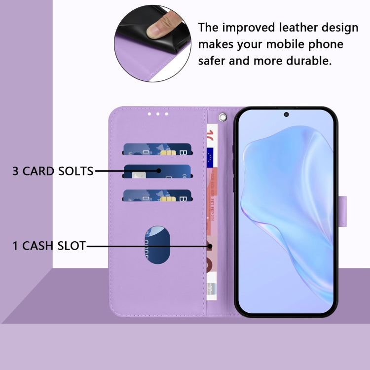 For Ulefone Note 14 Skin Feel Solid Color Leather Phone Case with Lanyard(Lavender Purple) - Ulefone Cases by PMC Jewellery | Online Shopping South Africa | PMC Jewellery | Buy Now Pay Later Mobicred