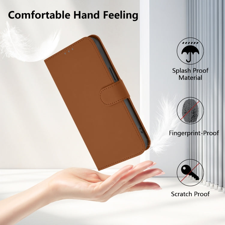 For Ulefone Note 17 Pro Skin Feel Solid Color Leather Phone Case with Lanyard(Brown) - Ulefone Cases by PMC Jewellery | Online Shopping South Africa | PMC Jewellery | Buy Now Pay Later Mobicred