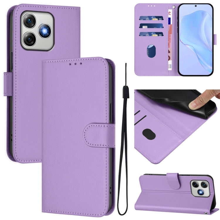 For Ulefone Note 18 Ultra Skin Feel Solid Color Leather Phone Case with Lanyard(Lavender Purple) - Ulefone Cases by PMC Jewellery | Online Shopping South Africa | PMC Jewellery | Buy Now Pay Later Mobicred