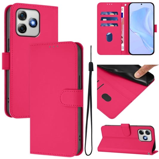 For Ulefone Note 18 Ultra Skin Feel Solid Color Leather Phone Case with Lanyard(Rose Red) - Ulefone Cases by PMC Jewellery | Online Shopping South Africa | PMC Jewellery | Buy Now Pay Later Mobicred