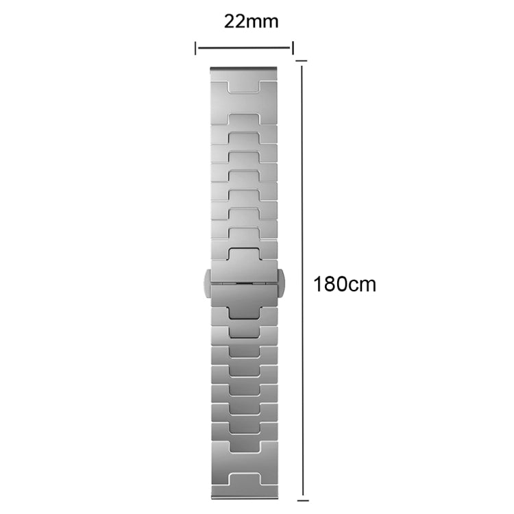 For Huawei GT4 46mm / GT5 46mm / GT5 Pro 22mm H-shaped Butterfly Buckle Stainless Steel Watch Band(Black) - 22mm Bands by PMc TechLife | Online Shopping South Africa | PMc TechLife | Buy Now Pay Later Mobicred