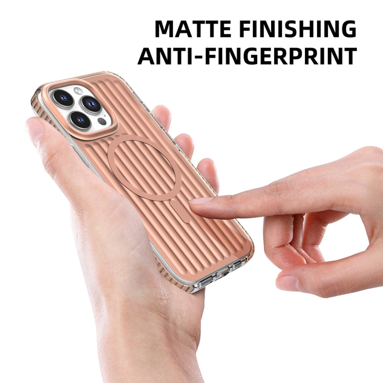 For iPhone 16 Pro Max Mutural Corrugated Texture Magsafe Magnetic Shockproof Phone Case(Blue) - free shipping - PMC Jewellery - Order now!