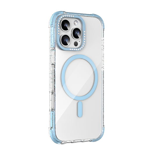 For iPhone 16 Pro Mutural Blink Series Glitter Edge MagSafe Magnetic Phone Case(Blue) - iPhone 16 Pro Cases by Mutural | Online Shopping South Africa | PMC Jewellery | Buy Now Pay Later Mobicred