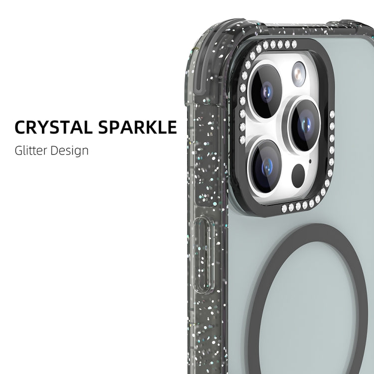 For iPhone 16 Pro Max Mutural Blink Series Glitter Edge MagSafe Magnetic Phone Case(Black) - iPhone 16 Pro Max Cases by Mutural | Online Shopping South Africa | PMC Jewellery | Buy Now Pay Later Mobicred