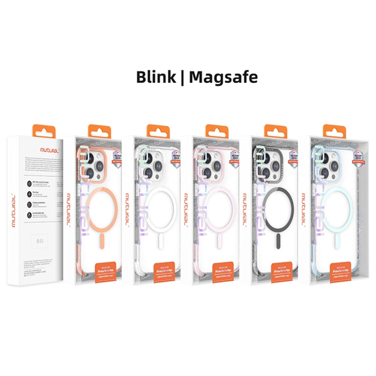 For iPhone 16 Pro Max Mutural Blink Series Glitter Edge MagSafe Magnetic Phone Case(White) - free shipping - PMC Jewellery - Order now!