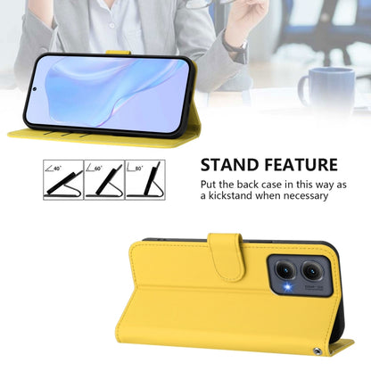 For Motorola Edge 5G 2024 Skin Feel Solid Color Leather Phone Case with Lanyard(Lemon Yellow) - Motorola Cases by PMC Jewellery | Online Shopping South Africa | PMC Jewellery | Buy Now Pay Later Mobicred