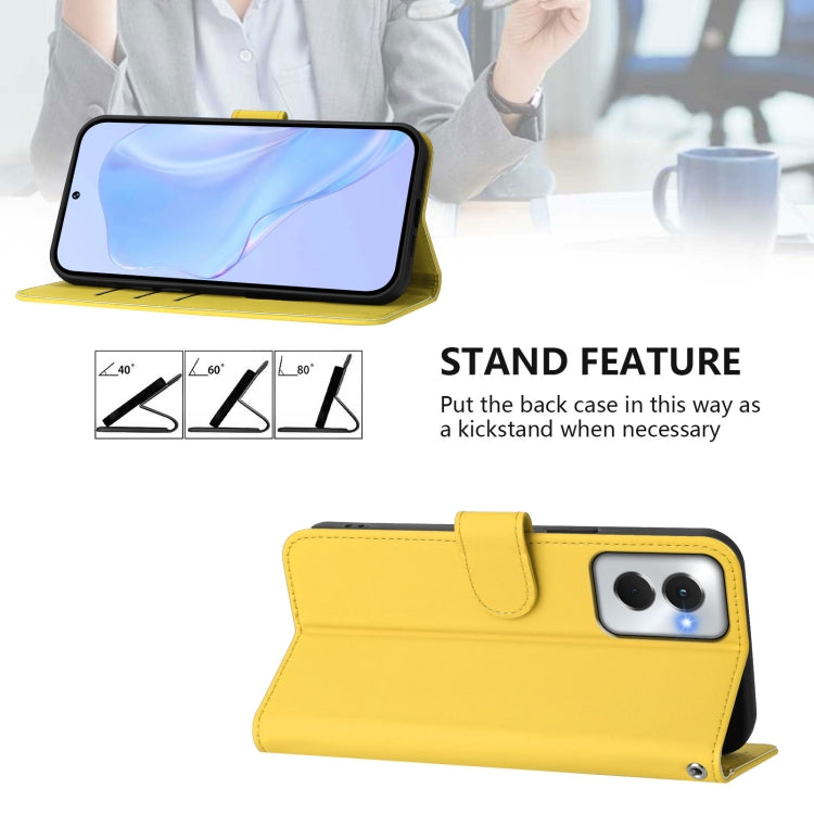 For Motorola Moto G Power 5G 2024 Skin Feel Solid Color Leather Phone Case with Lanyard(Lemon Yellow) - Motorola Cases by PMC Jewellery | Online Shopping South Africa | PMC Jewellery | Buy Now Pay Later Mobicred