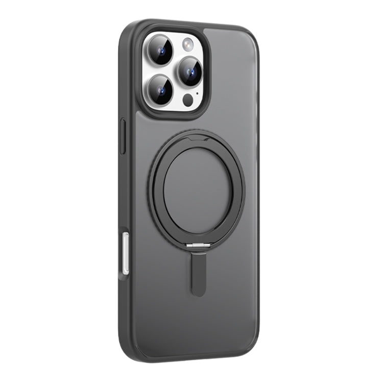 For iPhone 16 Pro Mutural Armor Series MagSafe Magnetic Holder Phone Case(Black) - iPhone 16 Pro Cases by Mutural | Online Shopping South Africa | PMC Jewellery | Buy Now Pay Later Mobicred