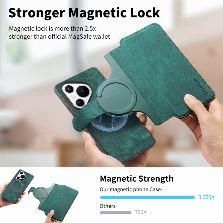For Huawei Pura 70 CaseNeo MagSafe RFID Anti-theft Retro Leather Phone Case(Green) - free shipping - PMC Jewellery - Order now!