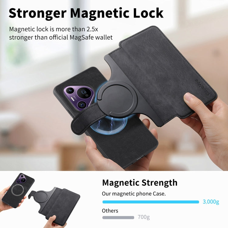 For Huawei Pura 70 Pro CaseNeo MagSafe RFID Anti-theft Retro Leather Phone Case(Black) - free shipping - PMC Jewellery - Order now!