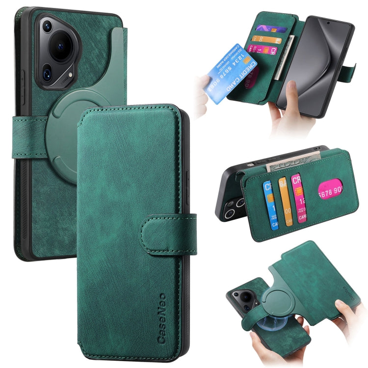 For Huawei Pura 70 Ultra CaseNeo MagSafe RFID Anti-theft Retro Leather Phone Case(Green) - Huawei Cases by CaseNeo | Online Shopping South Africa | PMC Jewellery | Buy Now Pay Later Mobicred