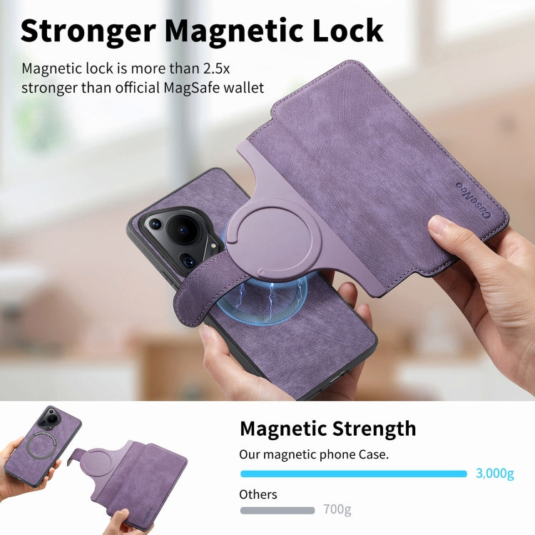 For Huawei Pura 70 Ultra CaseNeo MagSafe RFID Anti-theft Retro Leather Phone Case(Purple) - Huawei Cases by CaseNeo | Online Shopping South Africa | PMC Jewellery | Buy Now Pay Later Mobicred