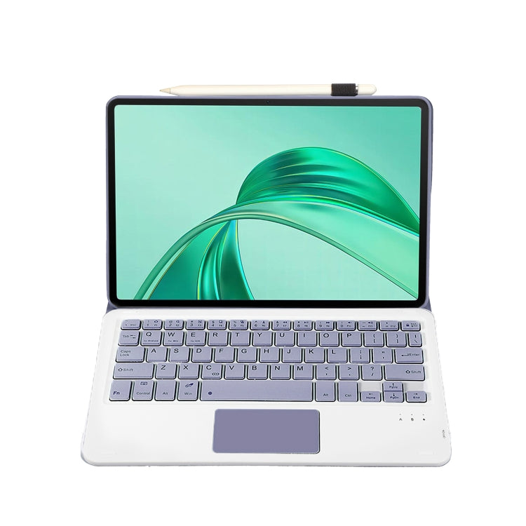 For Honor Pad X8a / X9 2024 AH25-A Ultra-thin Detachable Bluetooth Keyboard Leather Tablet Case with Touchpad(Lavender White) - Huawei Keyboard by PMC Jewellery | Online Shopping South Africa | PMC Jewellery | Buy Now Pay Later Mobicred