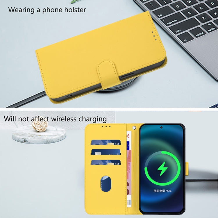 For Honor Magic6 Pro Skin Feel Solid Color Leather Phone Case with Lanyard(Lemon Yellow) - Honor Cases by PMC Jewellery | Online Shopping South Africa | PMC Jewellery | Buy Now Pay Later Mobicred