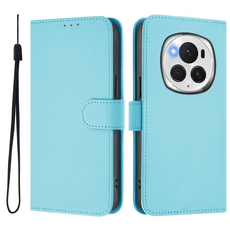 For Honor Magic6 Pro Skin Feel Solid Color Leather Phone Case with Lanyard(Sky Blue) - Honor Cases by PMC Jewellery | Online Shopping South Africa | PMC Jewellery | Buy Now Pay Later Mobicred