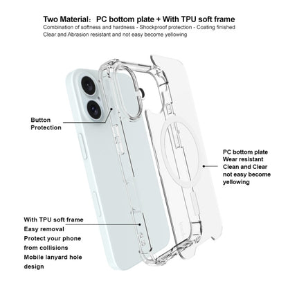 For iPhone 16 IMAK Space Shield PC + TPU Airbag Shockproof MagSafe Phone Case(Transparent) - iPhone 16 Cases by imak | Online Shopping South Africa | PMC Jewellery | Buy Now Pay Later Mobicred