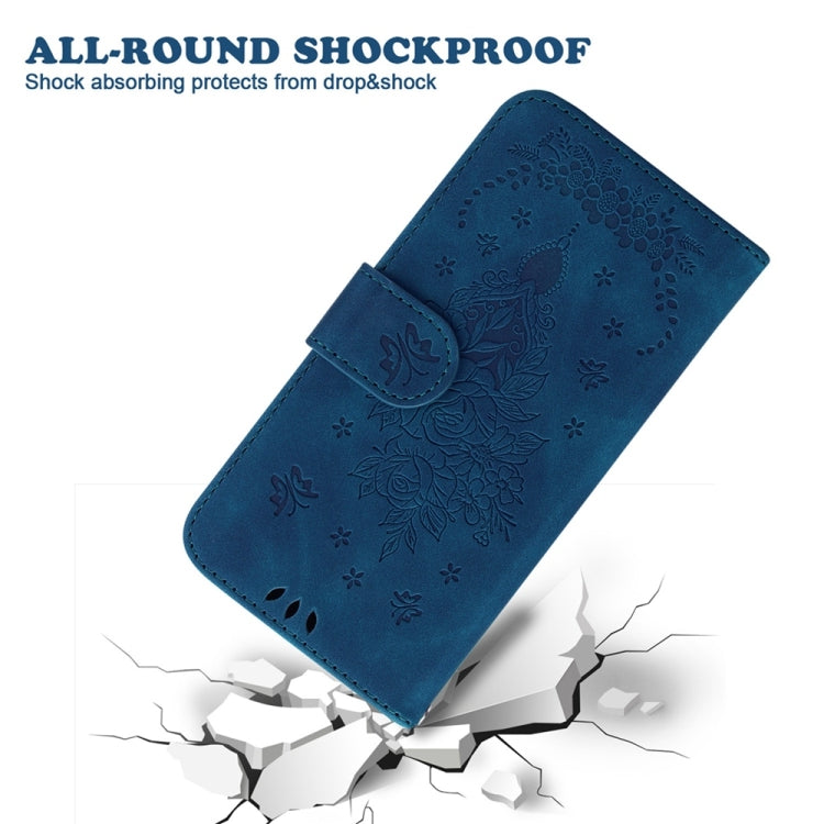 For Samsung Galaxy S25 Ultra 5G Butterfly Rose Embossed Leather Phone Case(Blue) - Galaxy S25 Ultra 5G Cases by PMC TechLife | Online Shopping South Africa | PMC TechLife | Buy Now Pay Later Mobicred