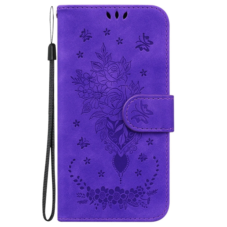 For Samsung Galaxy S25 Ultra 5G Butterfly Rose Embossed Leather Phone Case(Purple) - Galaxy S25 Ultra 5G Cases by PMC TechLife | Online Shopping South Africa | PMC TechLife | Buy Now Pay Later Mobicred
