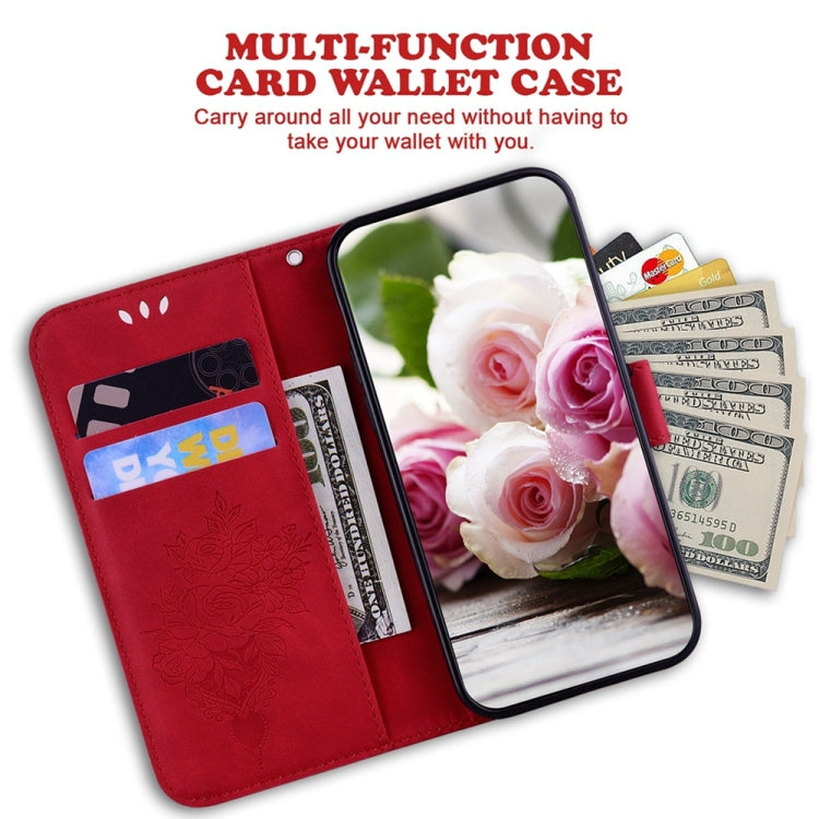 For Samsung Galaxy S25 Ultra 5G Butterfly Rose Embossed Leather Phone Case(Red) - Galaxy S25 Ultra 5G Cases by PMC TechLife | Online Shopping South Africa | PMC TechLife | Buy Now Pay Later Mobicred