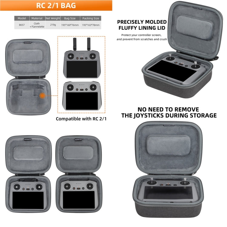 Sunnylife Carrying Case Bag, Model:B657 For DJI RC 2 / 1 Control Bag - free shipping - PMC TechLife - Order now!