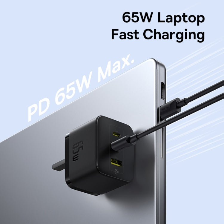 Baseus PD65W USB and 2 USB-C / Type-C Fast Charger With 1m Type-C Cable, Plug Type:UK Plug(Black) - free shipping - PMC TechLife - Order now!