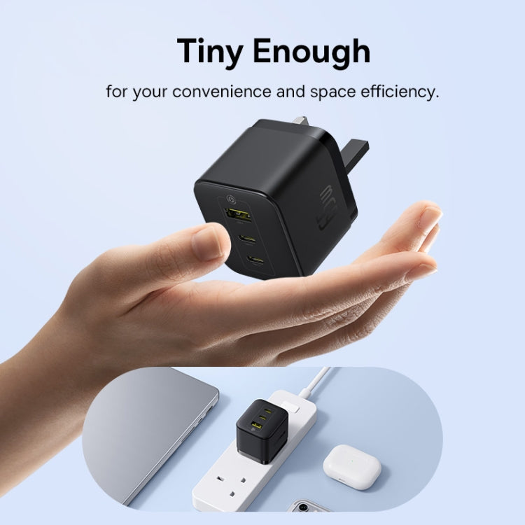 Baseus PD65W USB and 2 USB-C / Type-C Fast Charger With 1m Type-C Cable, Plug Type:UK Plug(Black) - free shipping - PMC TechLife - Order now!