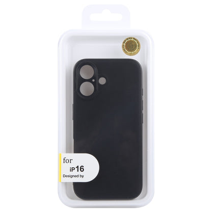 For iPhone 16 GEBEI Plain Leather TPU Hybrid PU Phone Case(Black) - iPhone 16 Cases by GEBEI | Online Shopping South Africa | PMC Jewellery | Buy Now Pay Later Mobicred