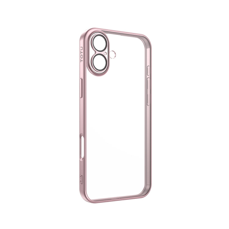 For iPhone 16 TOTU PC-2 Soft Jane Series Electroplated TPU Phone Case with Lens Film(Pink) - iPhone 16 Cases by TOTUDESIGN | Online Shopping South Africa | PMC Jewellery | Buy Now Pay Later Mobicred