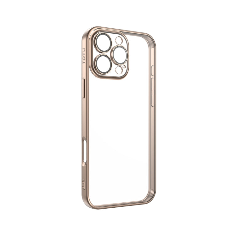 For iPhone 16 Pro Max TOTU PC-2 Soft Jane Series Electroplated TPU Phone Case with Lens Film(Gold) - iPhone 16 Pro Max Cases by TOTUDESIGN | Online Shopping South Africa | PMC Jewellery | Buy Now Pay Later Mobicred