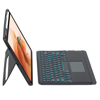 For Samsung Galaxy Tab S10+ / S9 FE+ / S9+ Detachable Backlit Bluetooth Keyboard Leather Case with Touchpad(Black) - Samsung Keyboard by PMC Jewellery | Online Shopping South Africa | PMC Jewellery | Buy Now Pay Later Mobicred