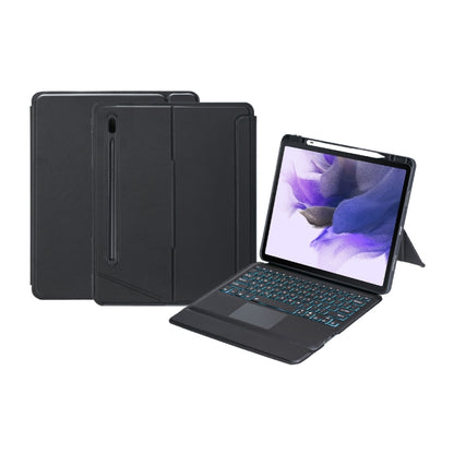 For Samsung Galaxy Tab S10+ / S9 FE+ / S9+ Detachable Backlit Bluetooth Keyboard Leather Case with Touchpad(Black) - Samsung Keyboard by PMC Jewellery | Online Shopping South Africa | PMC Jewellery | Buy Now Pay Later Mobicred