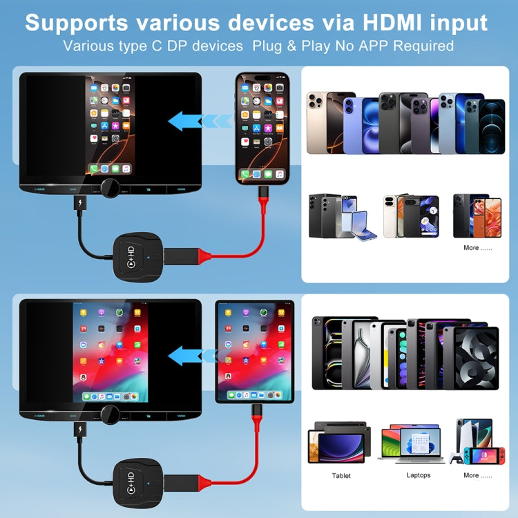 USB and HDMI Wired to Wireless CarPlay Auto Adapter, Specification:Square(White) - free shipping - PMC Jewellery - Order now!