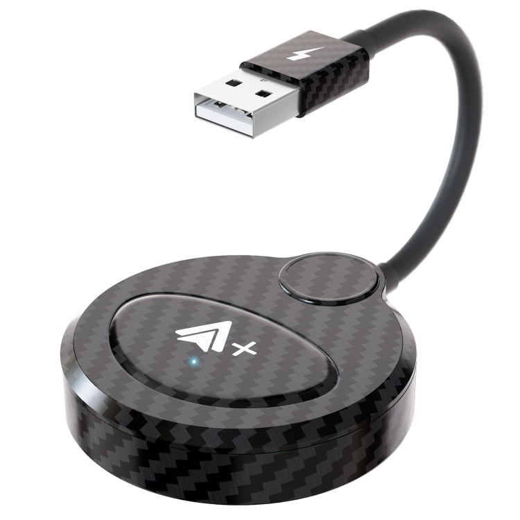 USB Interface Wired to Wireless CarPlay Auto Adapter for Android, Specification:Round(Carbon Fiber) - Bluetooth Adapters by PMC Jewellery | Online Shopping South Africa | PMC Jewellery | Buy Now Pay Later Mobicred