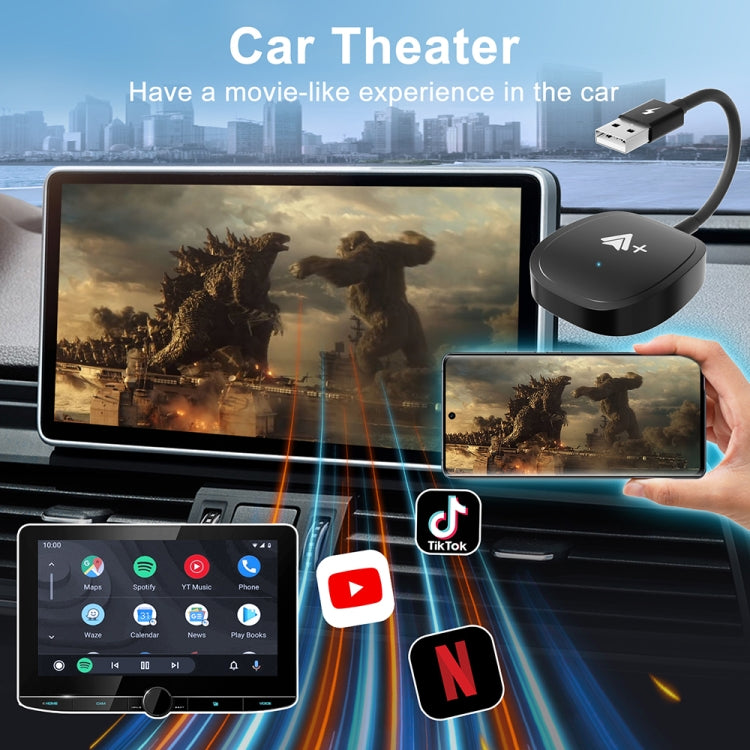 USB Interface Wired to Wireless CarPlay Auto Adapter for Android, Specification:Square(Black) - free shipping - PMC Jewellery - Order now!