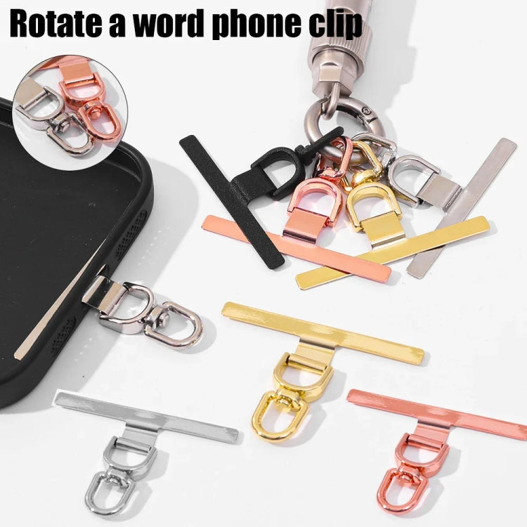 360 Degree Rotation T-shape Metal Mobile Phone Lanyard Fixing Gasket(Rose Gold) - free shipping - PMc TechLife - Order now!