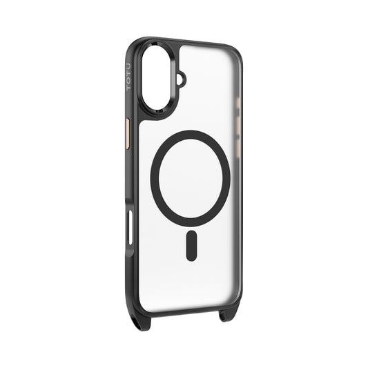 For iPhone 16 TOTU PC-26 Skin Feel MagSafe Magnetic Lanyard Hole Phone Case(Black) - iPhone 16 Cases by TOTUDESIGN | Online Shopping South Africa | PMC Jewellery | Buy Now Pay Later Mobicred